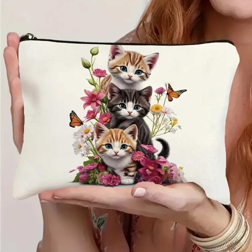 Cat Print Makeup Cosmetic Bag
